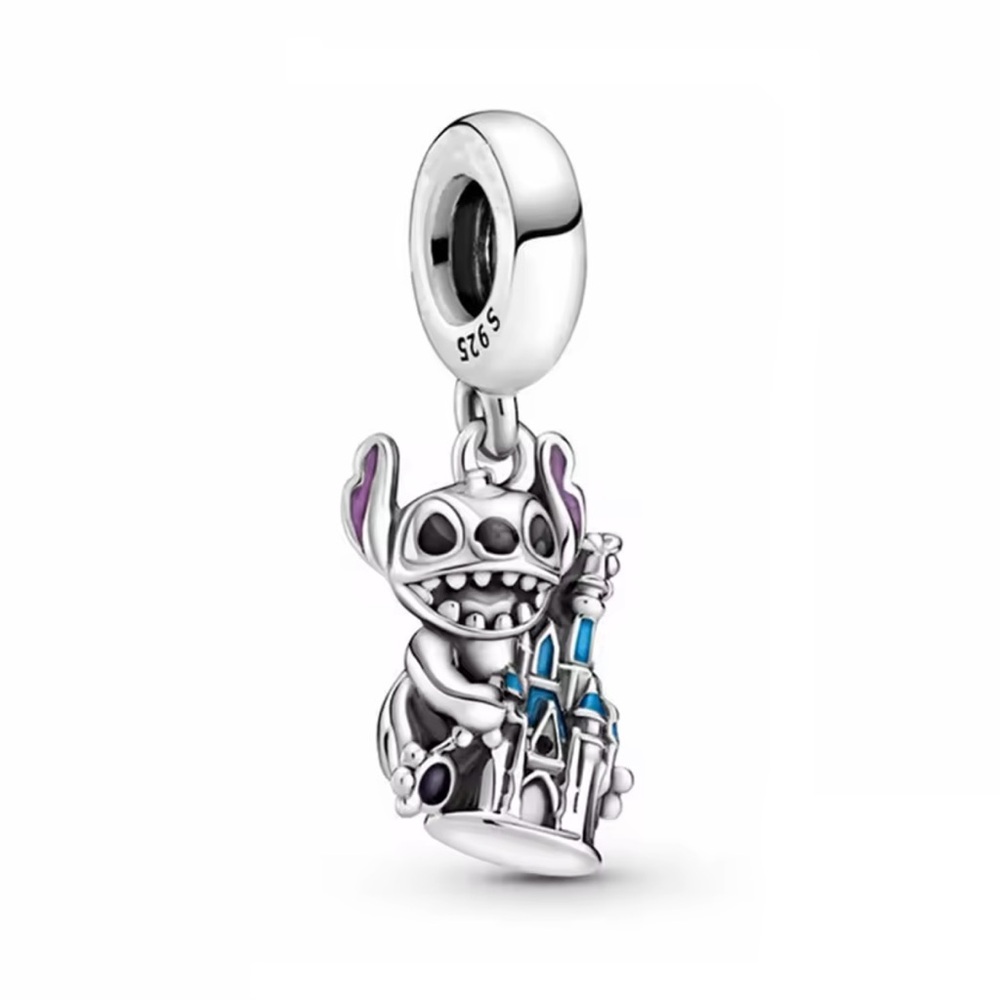 New Pandora Stitch Cinderella Castle Dangle Charm